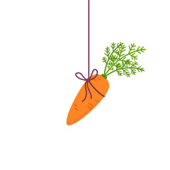 Carrot hanging from above vector incentive concept