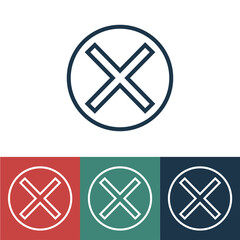 Fototapeta premium Linear vector icon with strikethrough