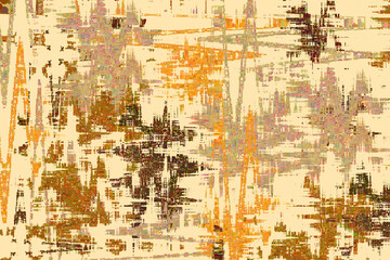 Abstract pixel image area with a canvas texture impression using the dominant color of brown with ethnic nuances. Can be applied for printing fashion or digital products