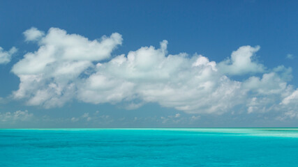 Fototapeta na wymiar Bahamas, Exuma Island. Seascape of aqua ocean.