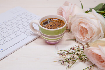 Roses and coffe
