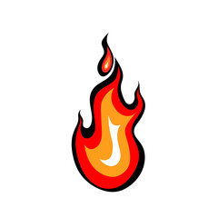 Fire, flame, color image. Isolated vector illustration, icon, emblem