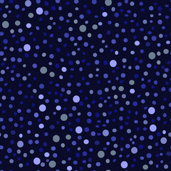 seamless pattern in the form of drops of various sizes and colors on a dark blue background