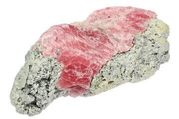 rhodochrosite from Guangxi, China isolated on white background