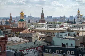 Obraz premium View of the city roofs from a height