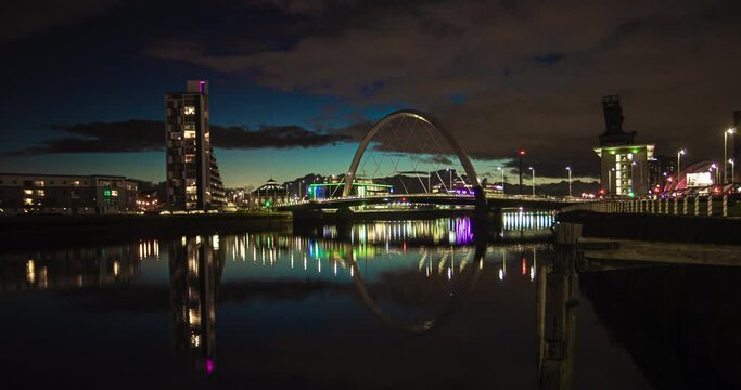 Timelapse of the clyde arc (squint bridge) Glasgow