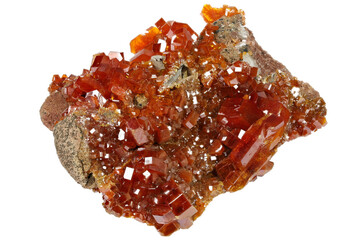 vanadinite from Mibladen, Morocco isolated on white background