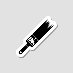 Paint brush sticker icon isolated on white background