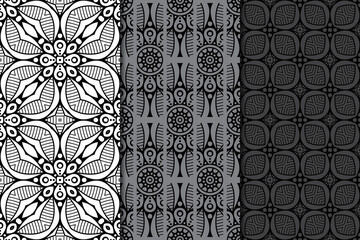 Collection seamless patters with mandala