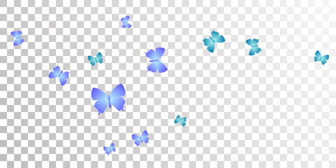Tropical blue butterflies isolated vector background. Spring funny insects. Fancy butterflies isolated children wallpaper. Sensitive wings moths graphic design. Garden beings.