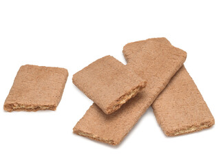 A little pile of flavored snacks. Multigrain snack with cheese on white background isolated