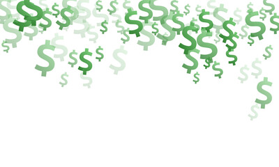 Green dollar icons flying money vector design.