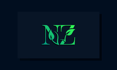 Minimal leaf style Initial NZ logo