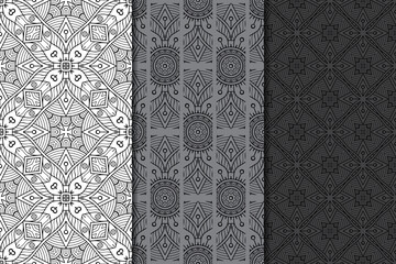 Collection seamless patters with mandala