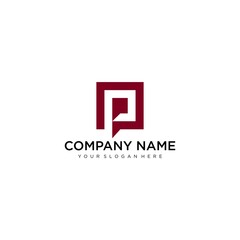 Fototapeta premium Letter P line logo design. Linear creative minimal monochrome monogram symbol. Universal elegant vector sign design. Premium business logotype. Graphic alphabet symbol for corporate business identity