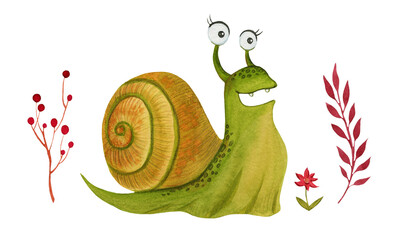 Green smiley snail