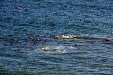 Obraz premium High angle view of blue Pacific ocean water near the beach