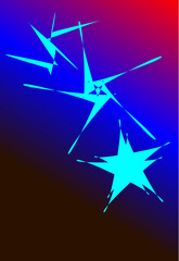 aqua blue stars abstract on a red and blue gradient background