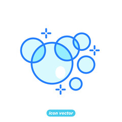 Bubbles icon. Soap foam, fizzy drink, oxygen bubble pictogram symbol template for graphic and web design collection logo vector illustration