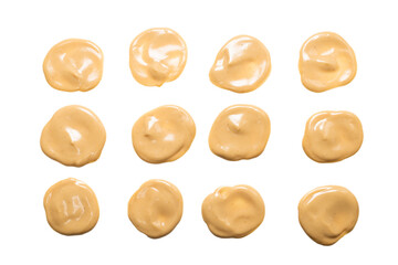 Mushroom sauce splashes isolated on white background.