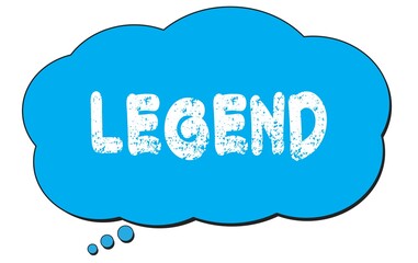 LEGEND text written on a blue thought bubble.