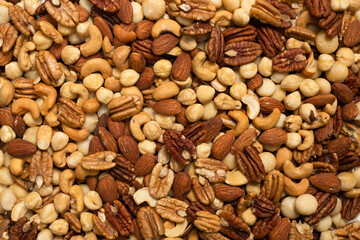 Mix of nuts as a background.