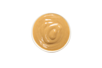 Mushroom sauce in a bowl isolated on white background.