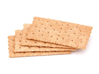 Whole grain crackers isolated on white