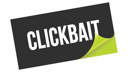 CLICKBAIT text on black green sticker stamp.