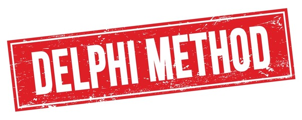 DELPHI METHOD text on red grungy rectangle stamp.