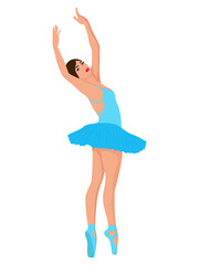 Obraz premium Ballerina in a pale blue tutu dress