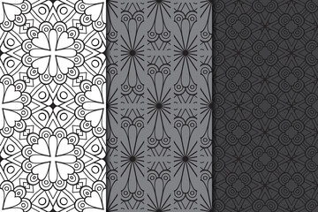 Collection seamless patters with mandala © lovelymandala