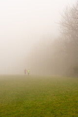 Obraz na płótnie Canvas Running in the mist