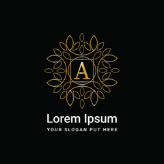 Monogram ornament logo letter A vector 