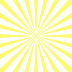Yellow sunburst rays retro background. Orange vector vintage radial sunny beams