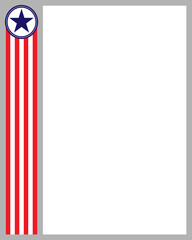 American flag symbols frame border with empty space for text.