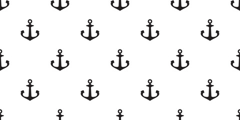 Anchor seamless pattern vector boat helm pirate maritime Nautical scarf isolated ocean sea repeat wallpaper tile background illustration simple design