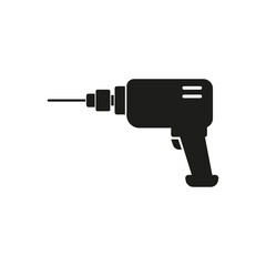 Electric hand drill icon. Repair, construction tool symbol.