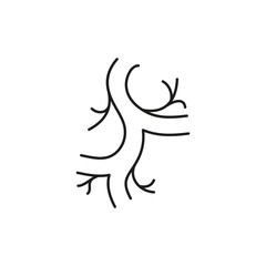 Blood vessels icon. Human artery illustration.