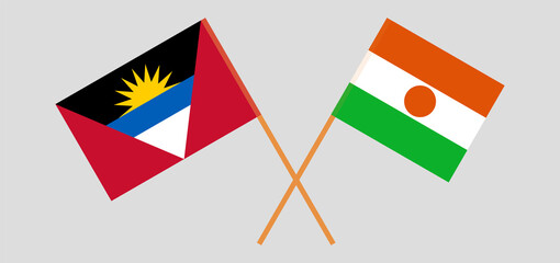 Crossed flags of Antigua and Barbuda and Niger