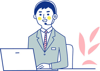 笑顔の男性オペレーター