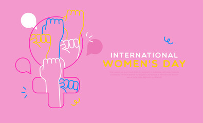 Women's Day outline hand female symbol template
