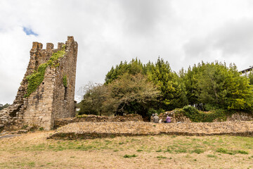Catoira, Spain. The Torres de Oeste (West Towers), a walled complex of ruined castles in Galicia surrounded by marshes