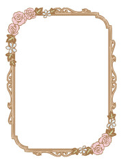 アンティークなお花の装飾フレーム。ベクター素材
