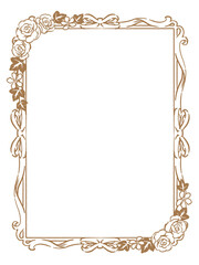 アンティークなお花の装飾フレーム。ベクター素材