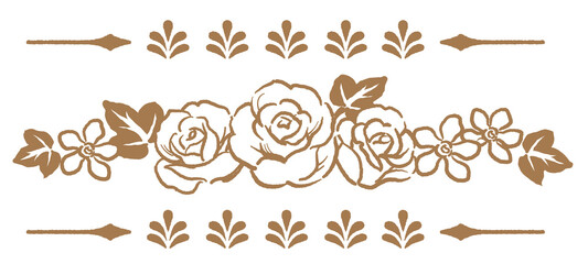 アンティークなお花の装飾エレメント。ベクター素材
