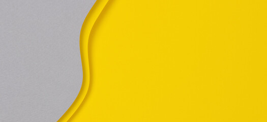 Abstract paper texture background. Minimal geometric shapes and lines in yellow and gray colors