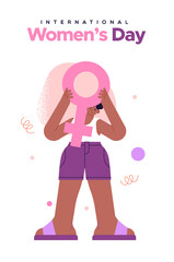 Women's day woman cartoon female symbol card