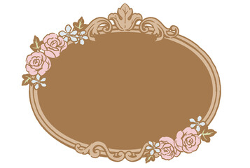 アンティークなお花の装飾フレーム。ベクター素材