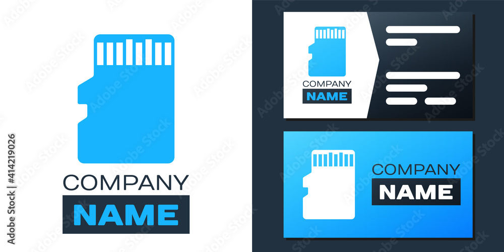 Aufkleber logotype micro sd memory card icon isolated on white background. logo design template element. vecto